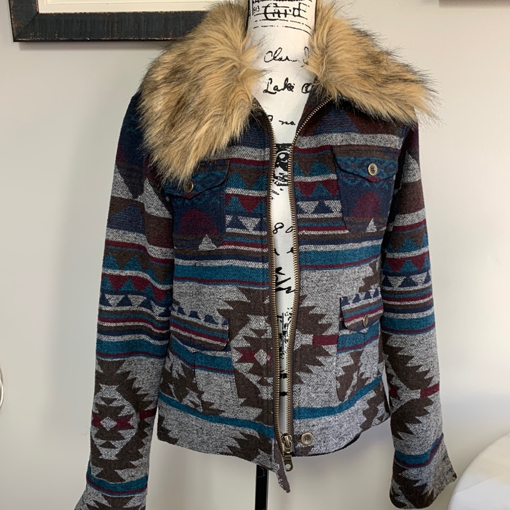 Stetson Jacket with Detachable Faux Fur Collar - Medium